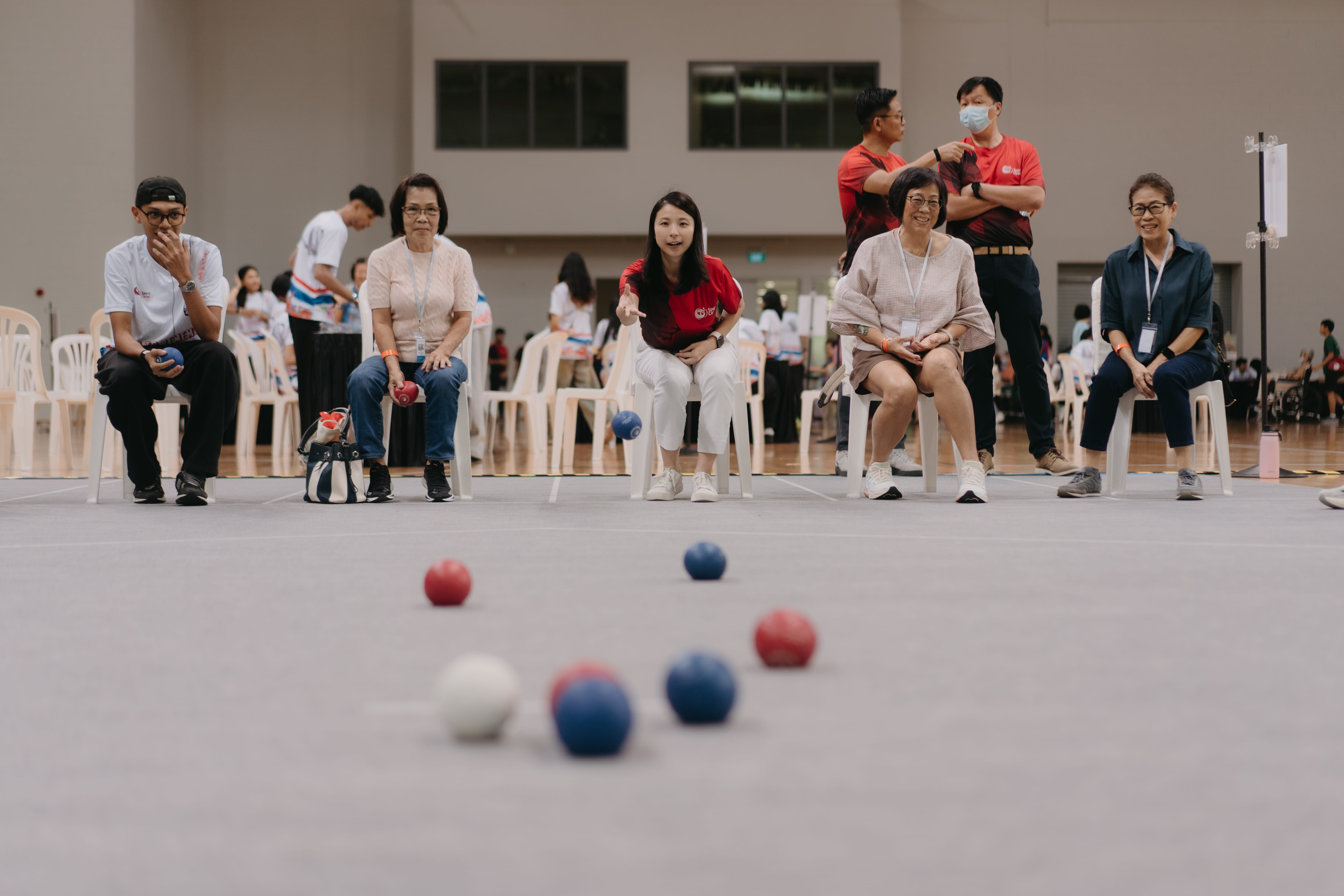 A game of Boccia with attendees of ADTR!